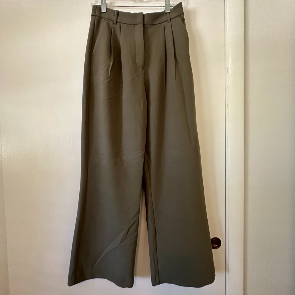 Olive Curve Love A&F Sloane Tailored Wide Leg Pant Size 6